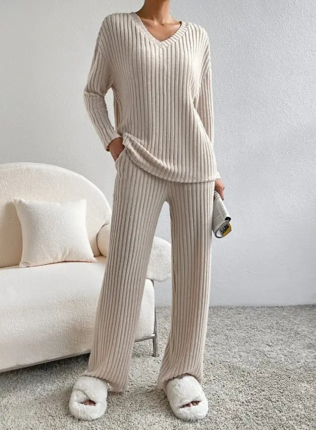 V-Neck Loungewear Set