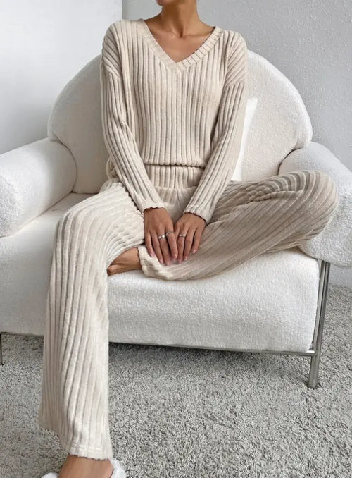 V-Neck Loungewear Set